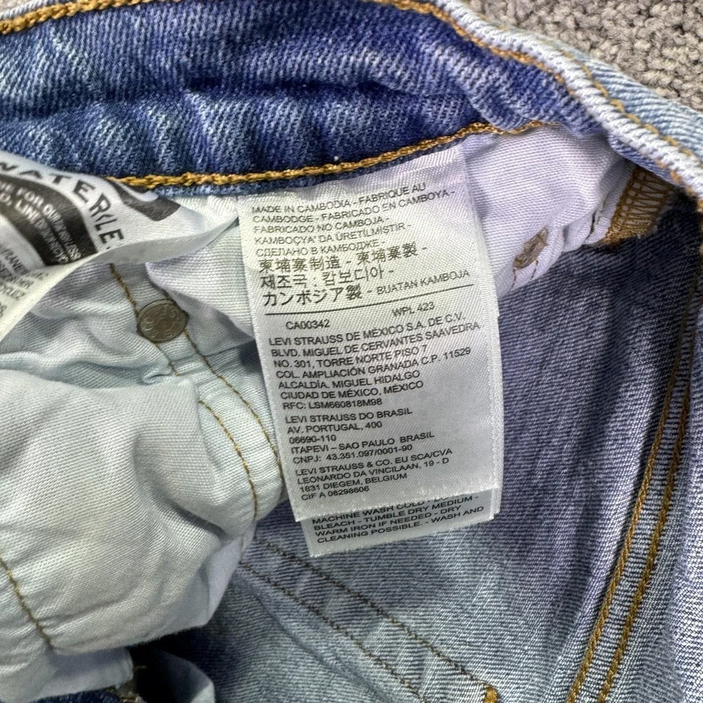 Levis Shorts Womens 27 Blue 501 High Rise Denim Cutoff Frayed Casual Summer